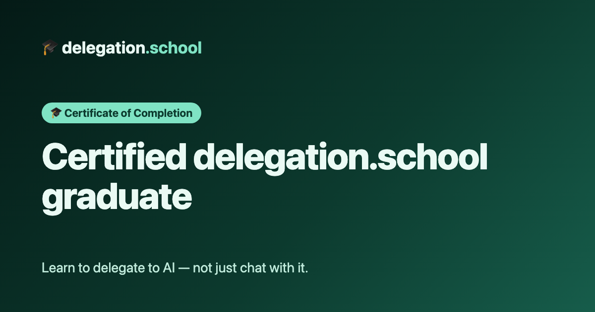 delegation.modelsandbox.dev Certificate of Completion